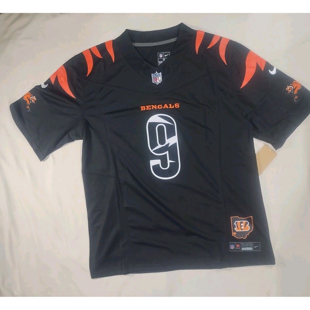 Joe Burrow #9 Cincinnati Bengals Men's Size XL Jersey Black NEW